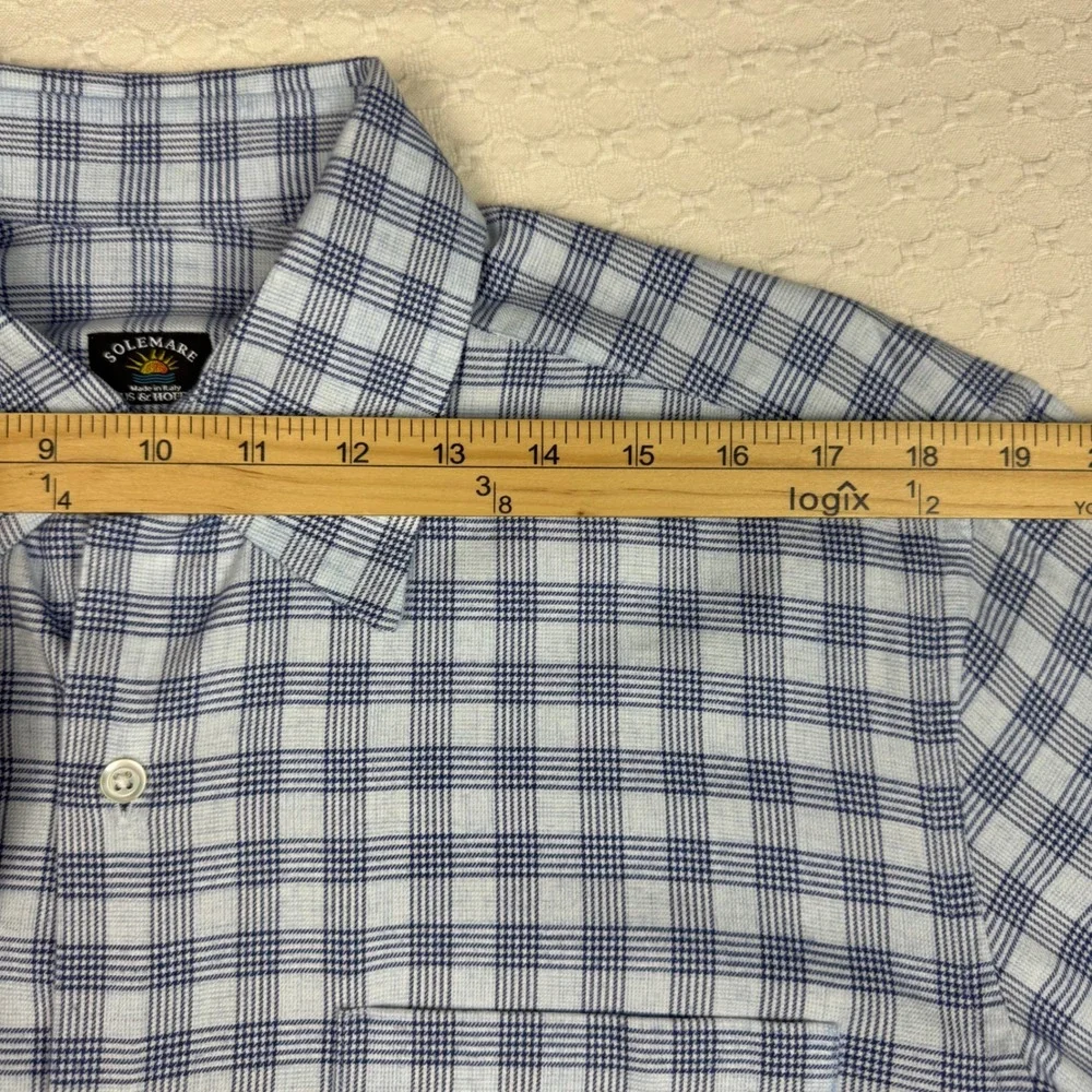 Solemare Maus & Hoffman Plaid Cotton Cashmere Blend Shirt Mens M Italy Old Money